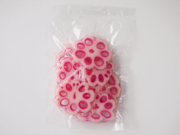 徳島産酢漬け花蓮根 赤(7枚) 100g